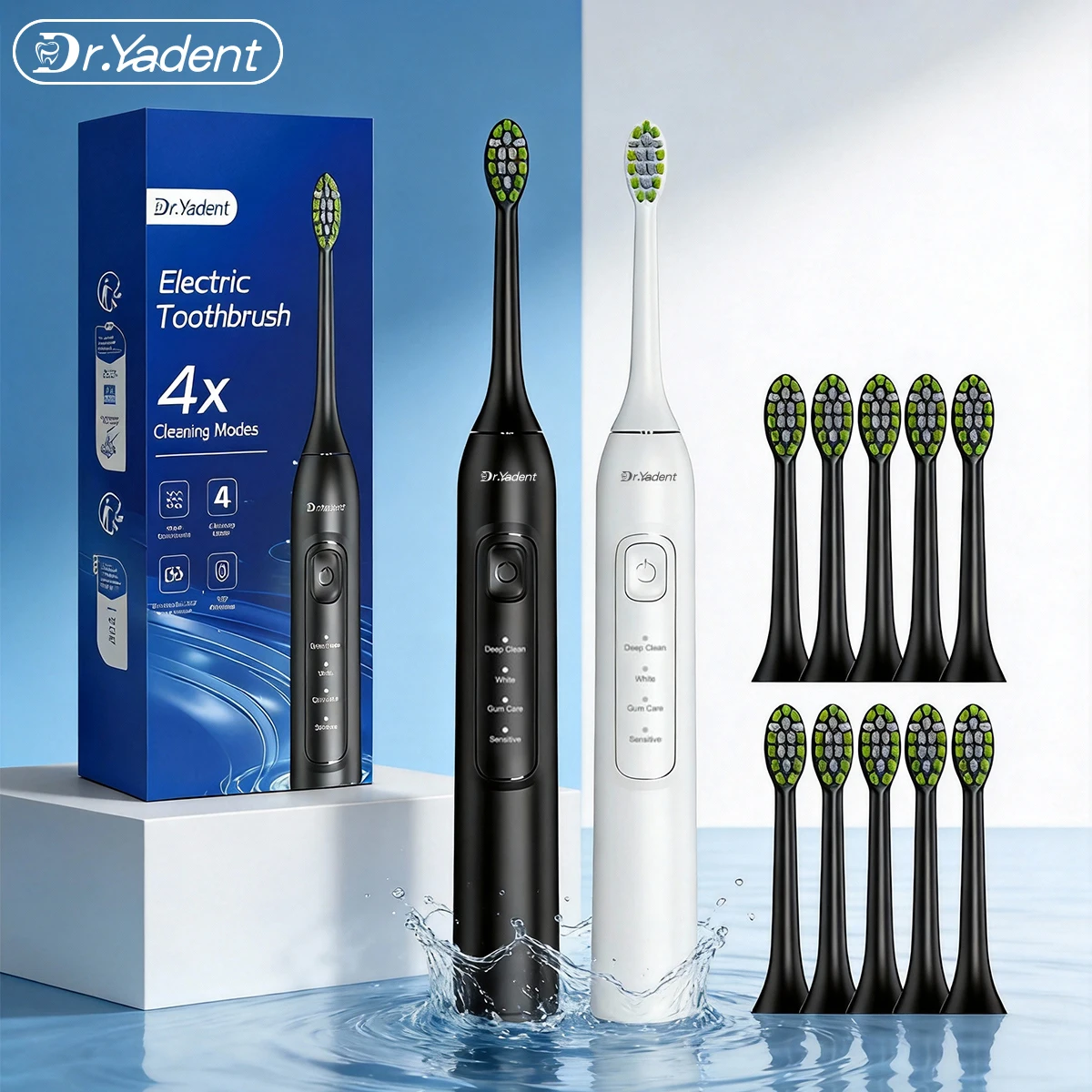 DrYadent Sonic Toothbrush 6 Soft Brush Heads 4 Modes 2 Mins SmartTimer Fast Recharge Lasting for 30Days Adult Valentine's Gift
DrYadent Sonic Toothbrush 6 Soft Brush Heads 4 Modes 2 Mins SmartTimer Fast Recharge Lasting for 30Days Adult Valentine's Gift