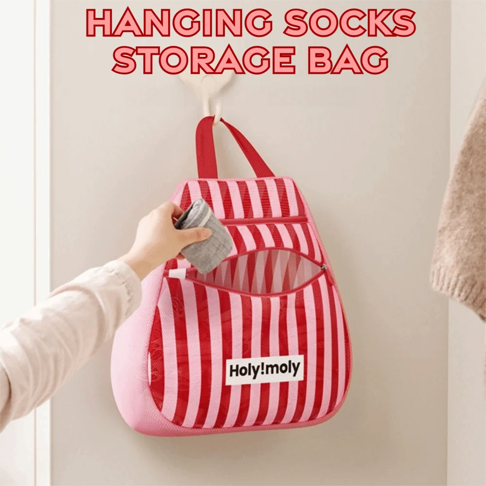 Breathable Mesh Hanging Socks Storage Bag 2 Layer Space Saving Portable Clothing Pouch Washable Stripe Prints Mesh Laundry Bags
Breathable Mesh Hanging Socks Storage Bag 2 Layer Space Saving Portable Clothing Pouch Washable Stripe Prints Mesh Laundry Bags