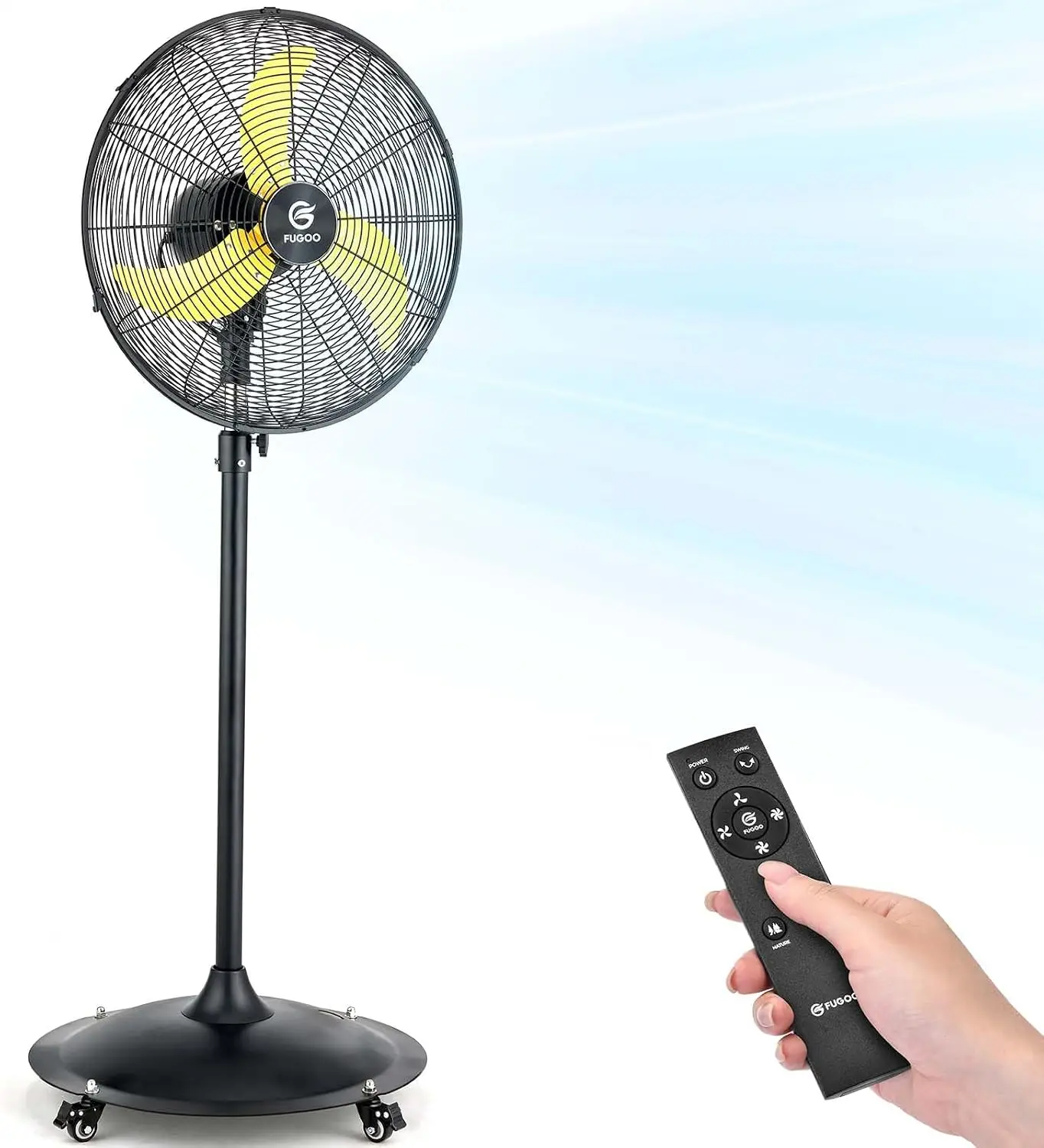 Powerful and Quiet 20-Inch Outdoor Pedestal Fan with BLDC Motor, Waterproof, 4000 CFM, Oscillating, Energy-Saving, Remote Control for Patios, Garages, Warehouses, Commercial Use
Powerful and Quiet 20-Inch Outdoor Pedestal Fan with BLDC Motor, Waterproof, 4000 CFM, Oscillating, Energy-Saving, Remote Control for Patios, Garages, Warehouses, Commercial Use