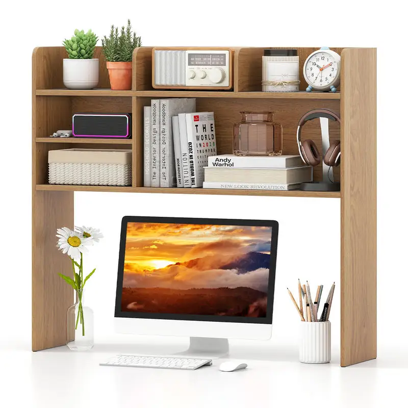 Desktop Bookshelf Countertop Storage Hutch with 6 Shelves-Natural
Desktop Bookshelf Countertop Storage Hutch with 6 Shelves-Natural