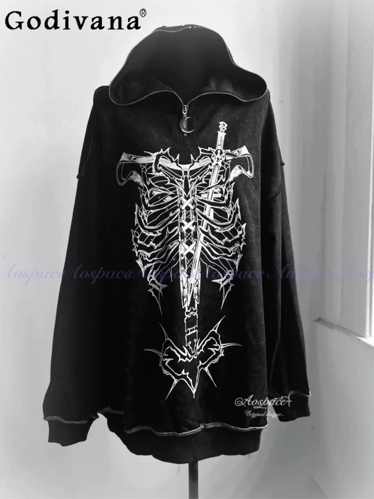 Original Subculture Gothic Print Hooded Sweatshirts Spring and Autumn Clothing Girls Sweet Cool Oversized Cotton Hoodies Women
Original Subculture Gothic Print Hooded Sweatshirts Spring and Autumn Clothing Girls Sweet Cool Oversized Cotton Hoodies Women