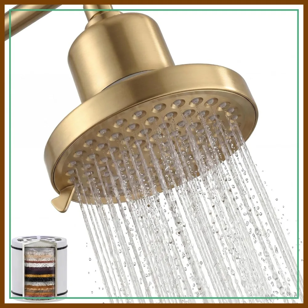 Brushed Gold 360° Rotating Shower Head & Filter Combo - Anti-Chlorine Hard Water Filter, 7 Sprays High Pressure 6" Showerhead with 25-Stage Filtration
Brushed Gold 360° Rotating Shower Head & Filter Combo - Anti-Chlorine Hard Water Filter, 7 Sprays High Pressure 6" Showerhead with 25-Stage Filtration