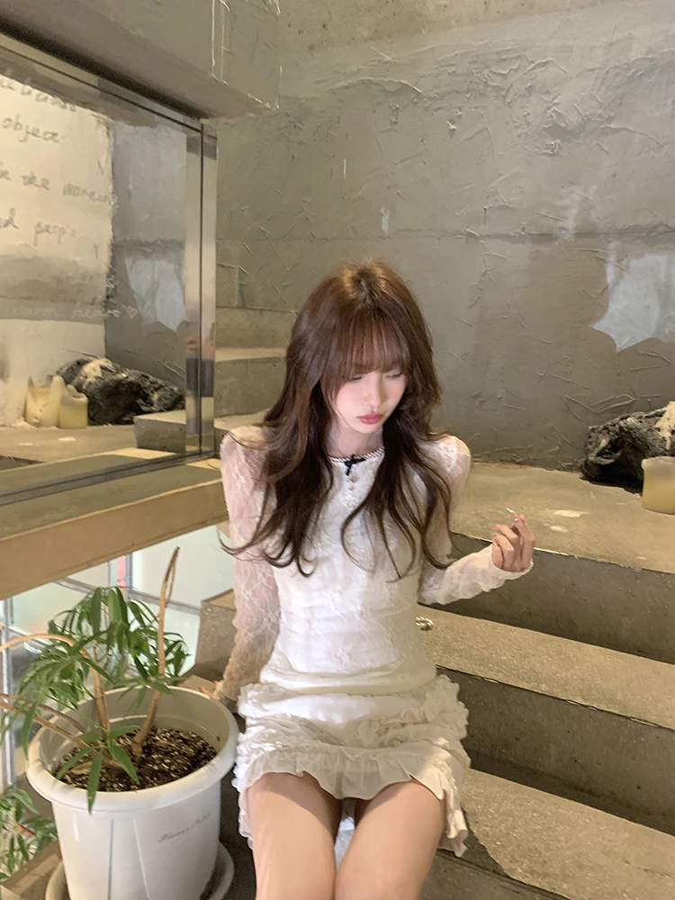 Romantic Lace Base irt Women's Svel Long Sve round Ne Slim Fit Spring 2026 Sasaouni Premium Ladies T-irt
Romantic Lace Base irt Women's Svel Long Sve round Ne Slim Fit Spring 2026 Sasaouni Premium Ladies T-irt