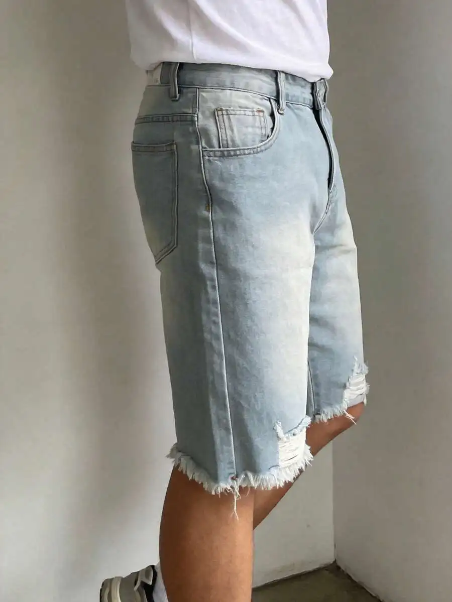 Mens Light Blue Loose Wide Leg Denim Shorts Knee Length Casual Breathable American Style
Mens Light Blue Loose Wide Leg Denim Shorts Knee Length Casual Breathable American Style