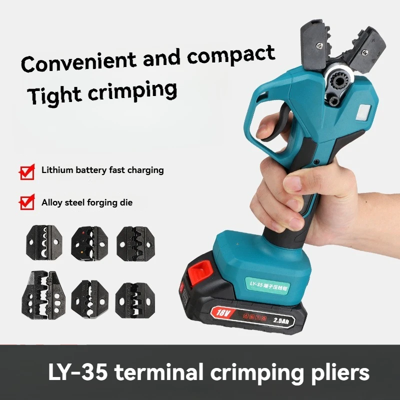 Rechargeable Wire Terminal Crimping Machine Multifunction Plier 6PCS Die Replaceable for Cable Terminal 0.5-6mm² Crimper
Rechargeable Wire Terminal Crimping Machine Multifunction Plier 6PCS Die Replaceable for Cable Terminal 0.5-6mm² Crimper