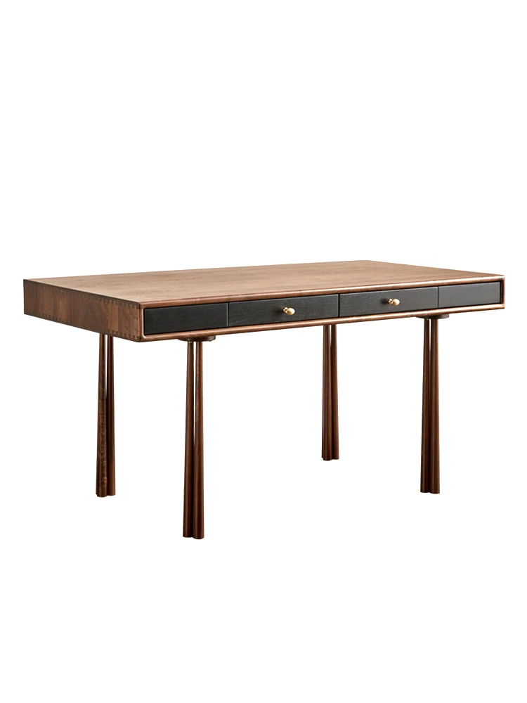 Simple medieval black walnut desk computer desk modern solid wood dresser Nordic desk
Simple medieval black walnut desk computer desk modern solid wood dresser Nordic desk