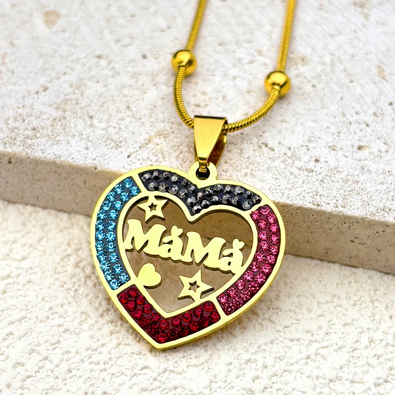 Mama Love Star Heart Pendant Necklace For Women Men Stainless Steel Gold Color Rhinestone Mother Mom Chain Jewelry Gifts
Mama Love Star Heart Pendant Necklace For Women Men Stainless Steel Gold Color Rhinestone Mother Mom Chain Jewelry Gifts