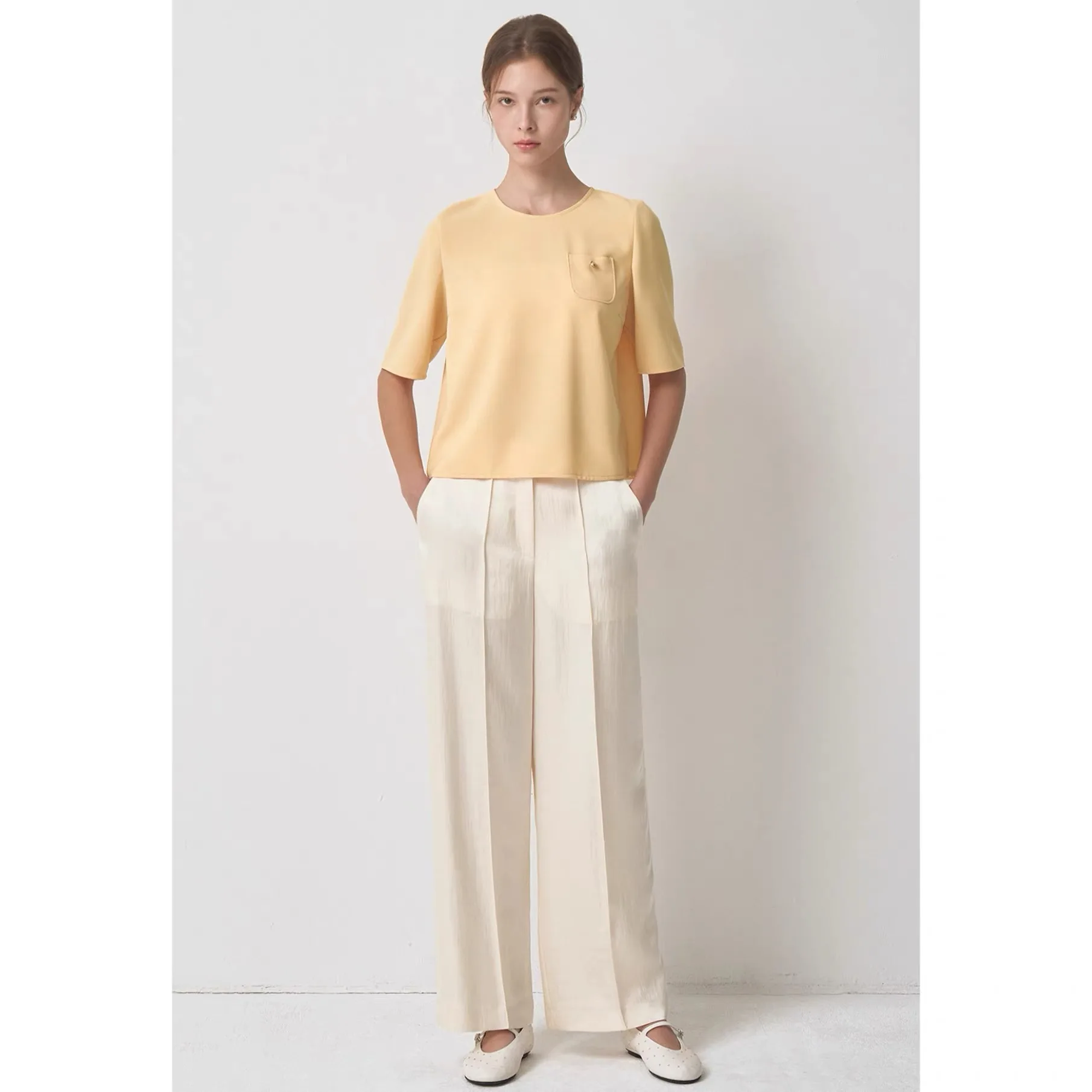 NingYao MIN26 Spring Summer Commute Style Pure Color Pocket Back Button round Neck Short Sleeve Women's Shirt Casual Versatile
NingYao MIN26 Spring Summer Commute Style Pure Color Pocket Back Button round Neck Short Sleeve Women's Shirt Casual Versatile