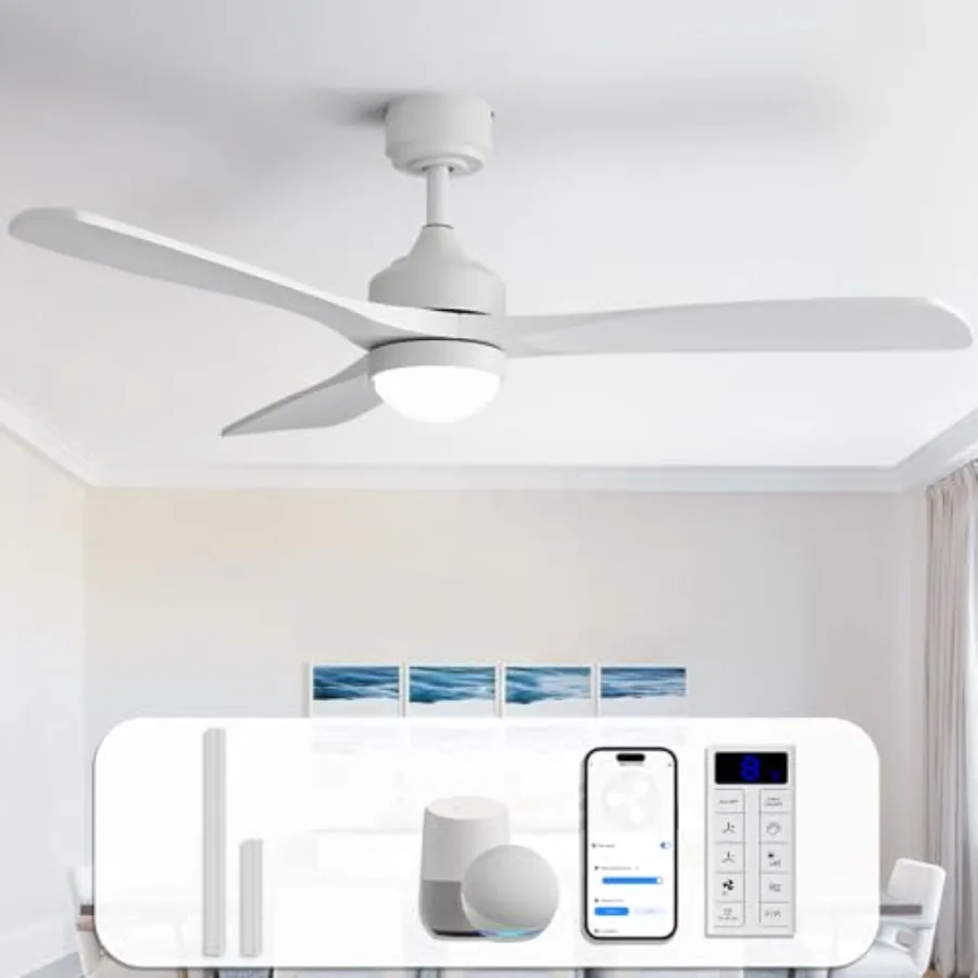 52 Smart Wood Ceiling Fans Lights, Flush Mount Downrod Mount, 3 Wood Blades Modern Outdoor Ceiling Fans with Alexa/Google Assis
52 Smart Wood Ceiling Fans Lights, Flush Mount Downrod Mount, 3 Wood Blades Modern Outdoor Ceiling Fans with Alexa/Google Assis