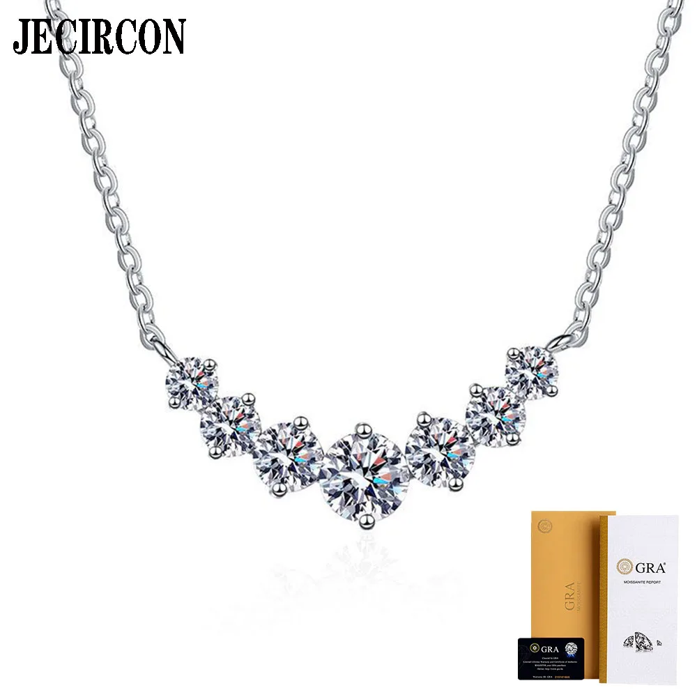 JECIRCON S925 Sterling Silver Moissanite Necklace Plated PT950 Simple 7 Princesses Full Diamond Pendant Clavicle Chain Jewelry
JECIRCON S925 Sterling Silver Moissanite Necklace Plated PT950 Simple 7 Princesses Full Diamond Pendant Clavicle Chain Jewelry