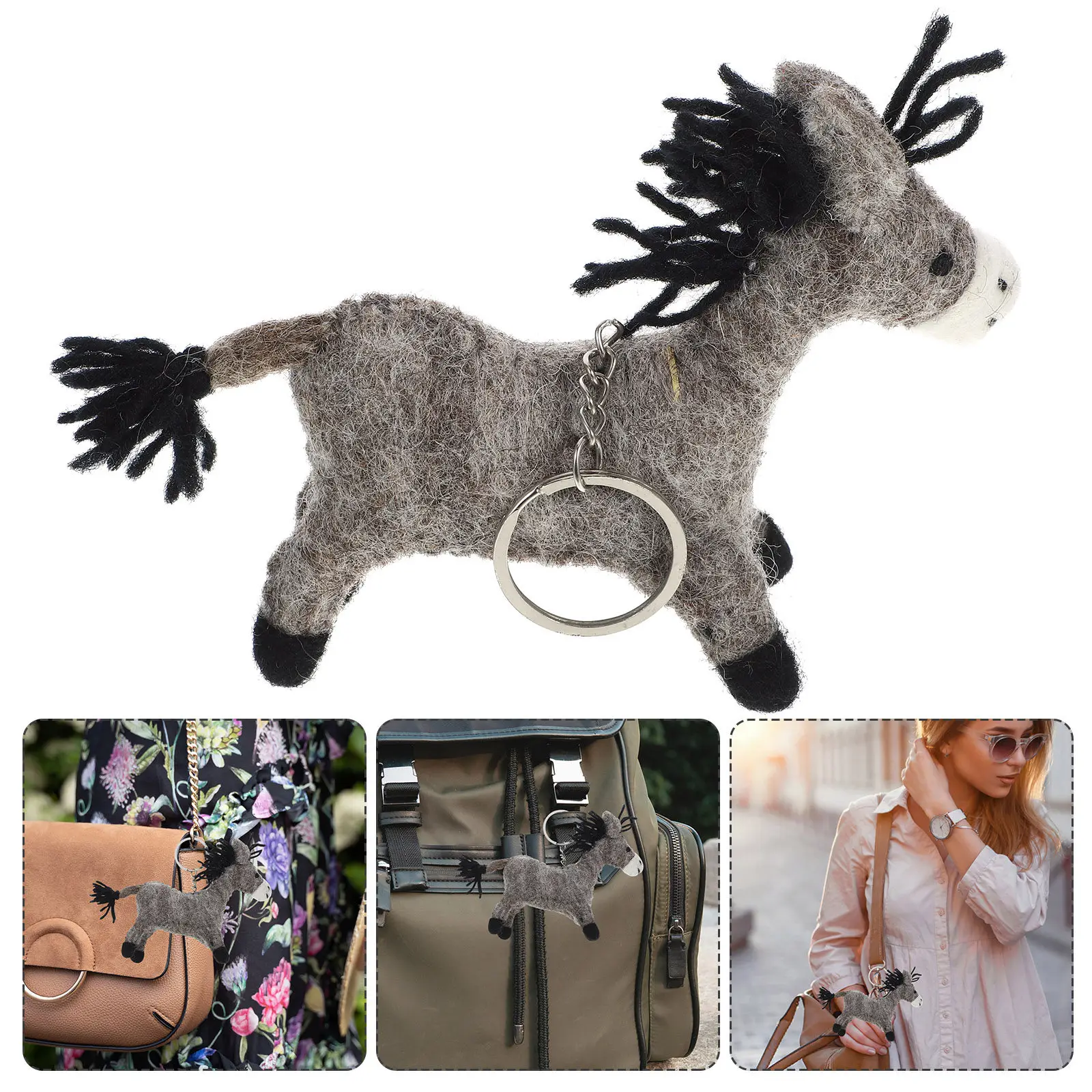 Wool Felt Donkey Pendant Keychain Cute Hanging Charm for Keys Bags Backpacks Luggage Exquisite Craftsmanship Daily Style
Wool Felt Donkey Pendant Keychain Cute Hanging Charm for Keys Bags Backpacks Luggage Exquisite Craftsmanship Daily Style