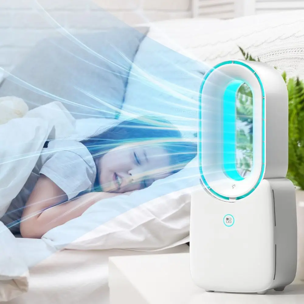 Colorful Light Portable Desk Fan Touch Control 11.8 Inch Bladeless Fan LED Light Quiet Table Fan Office
Colorful Light Portable Desk Fan Touch Control 11.8 Inch Bladeless Fan LED Light Quiet Table Fan Office