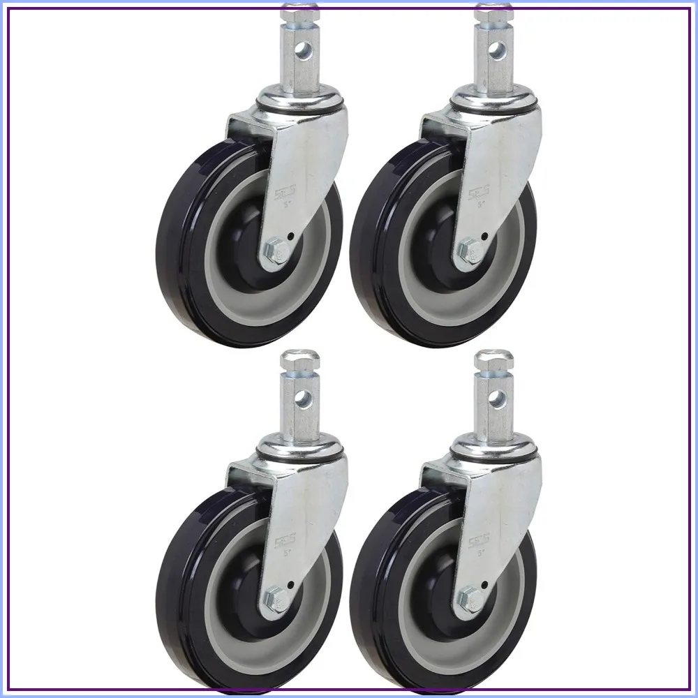 Heavy Duty 5" Caster Set of 4 Swivels with Polyurethane Wheels for Bun & Sheet Pan Racks
Heavy Duty 5" Caster Set of 4 Swivels with Polyurethane Wheels for Bun & Sheet Pan Racks