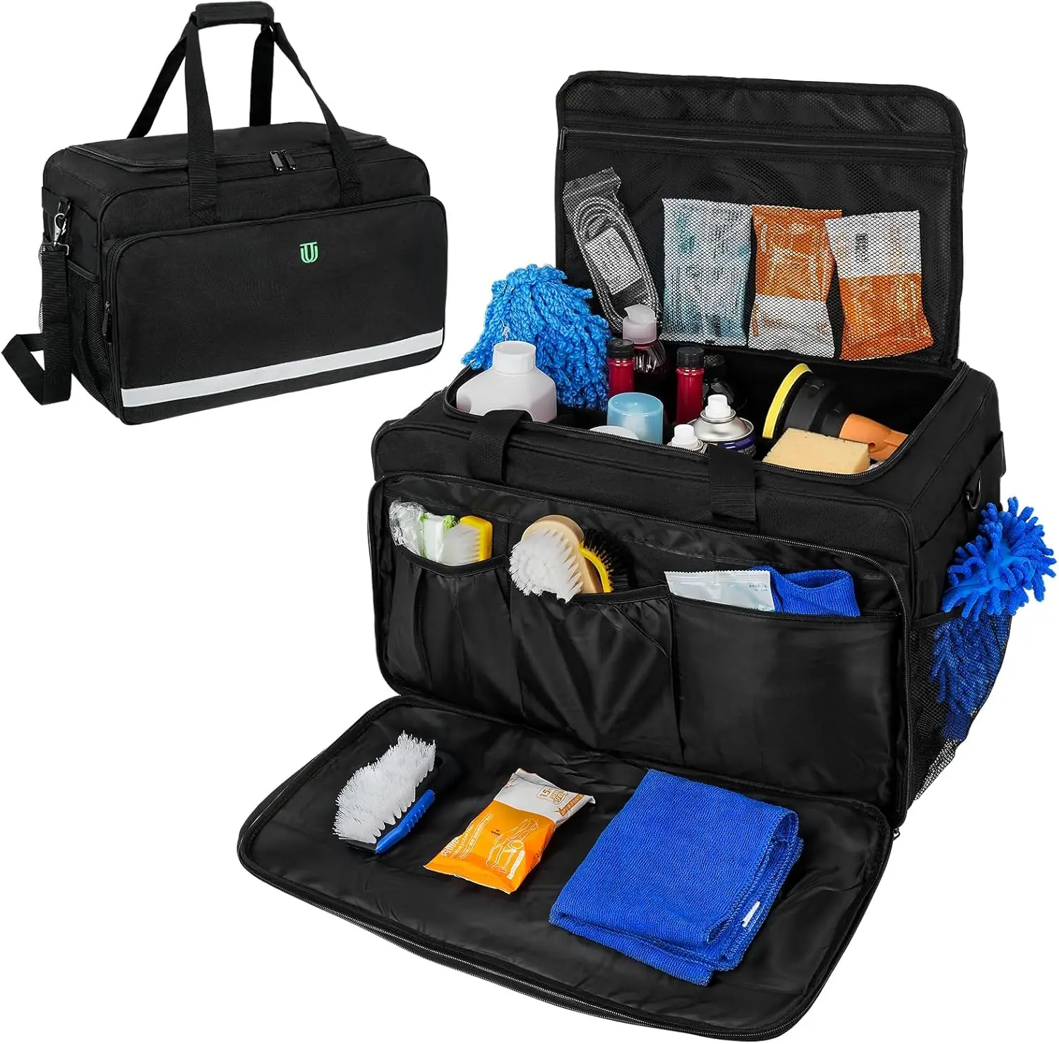 Extra Large Car Detailing Bag, Cleaning Caddy for Auto Detailing Supplies, Car Cleaning Storage Trunk Organizer for Polisher 
Extra Large Car Detailing Bag, Cleaning Caddy for Auto Detailing Supplies, Car Cleaning Storage Trunk Organizer for Polisher