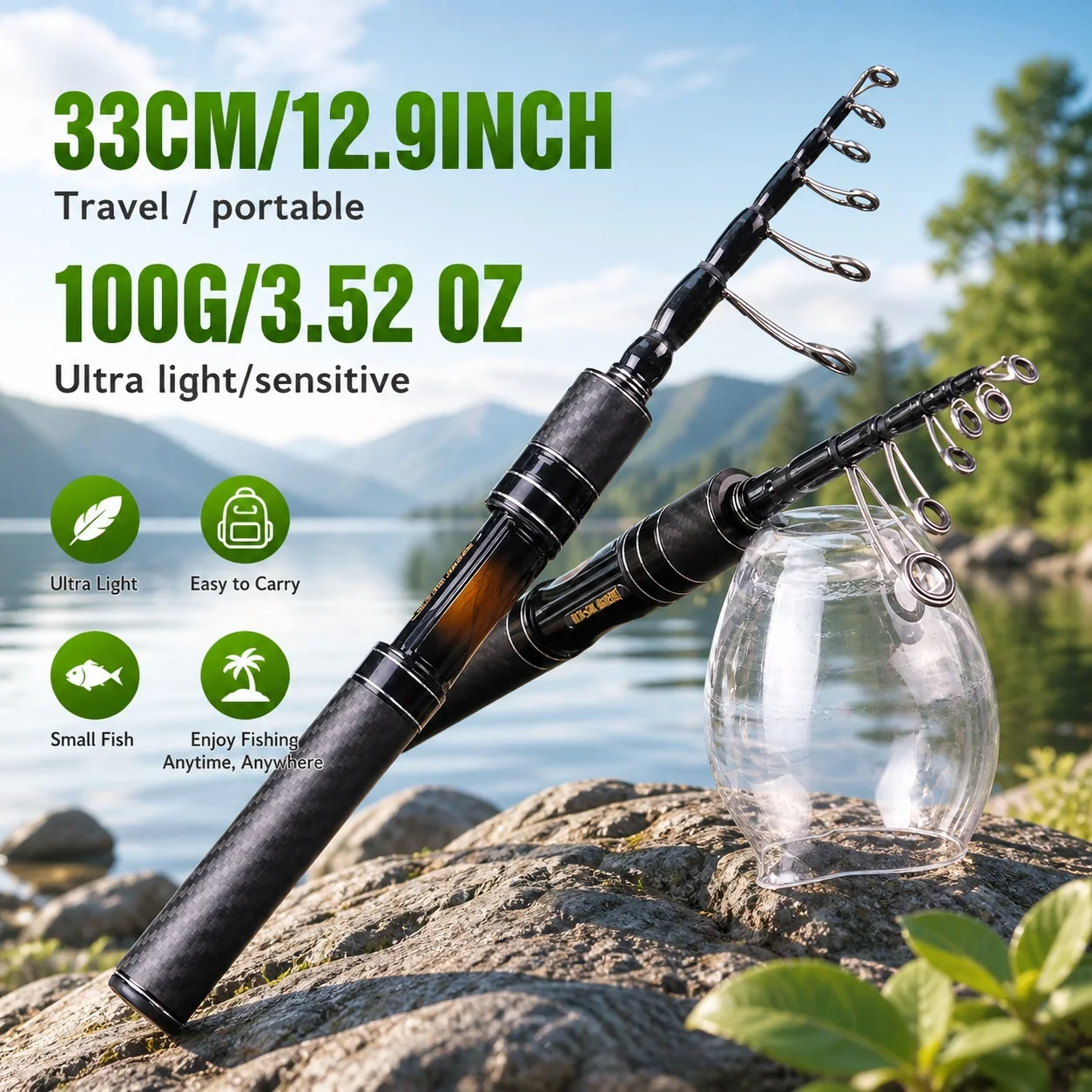 BAKAWA MINI 1.8M 100% Carbon Fiber Telescopic Travel Fishing Rod Portable High Quality Suitable for River and Stream Rod
BAKAWA MINI 1.8M 100% Carbon Fiber Telescopic Travel Fishing Rod Portable High Quality Suitable for River and Stream Rod