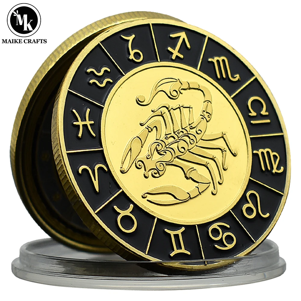 Scorpio Commemorative Coin 12 Constellation Gold Plated Metal Diamond Gold Coin Collection Holiday Gift
Scorpio Commemorative Coin 12 Constellation Gold Plated Metal Diamond Gold Coin Collection Holiday Gift