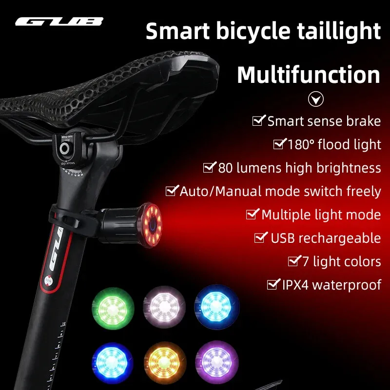 GUB Bike Smart Brake Taillight 80 люмен задний фонарик USB перезаряжаемый IPX4 водонепроницаемый MTB дорожный сигнальный фонарь светодиодный велосипедный би
GUB Bike Smart Brake Taillight 80 люмен задний фонарик USB перезаряжаемый IPX4 водонепроницаемый MTB дорожный сигнальный фонарь светодиодный велосипедный би