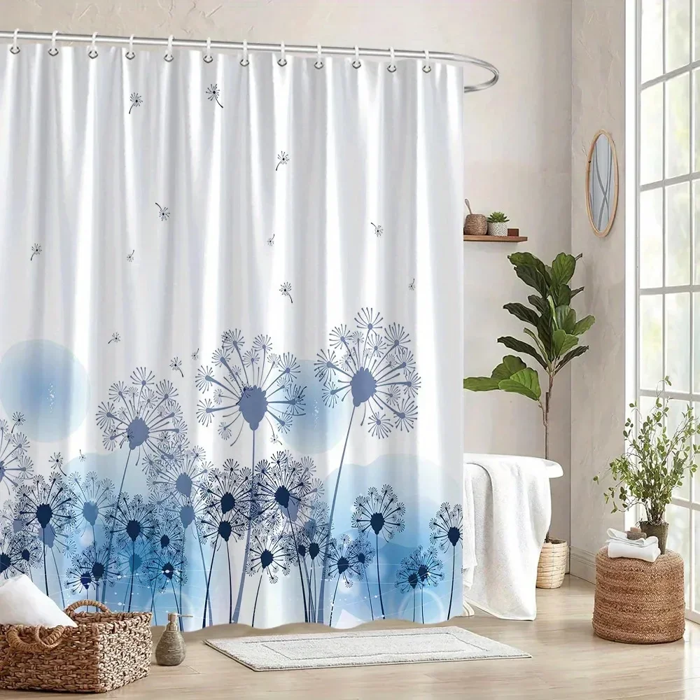 Blue Dandelion Print Shower Curtain, Delicate Floral Nature Design, Waterproof Polyester Bathroom Curtain with Hooks
Blue Dandelion Print Shower Curtain, Delicate Floral Nature Design, Waterproof Polyester Bathroom Curtain with Hooks