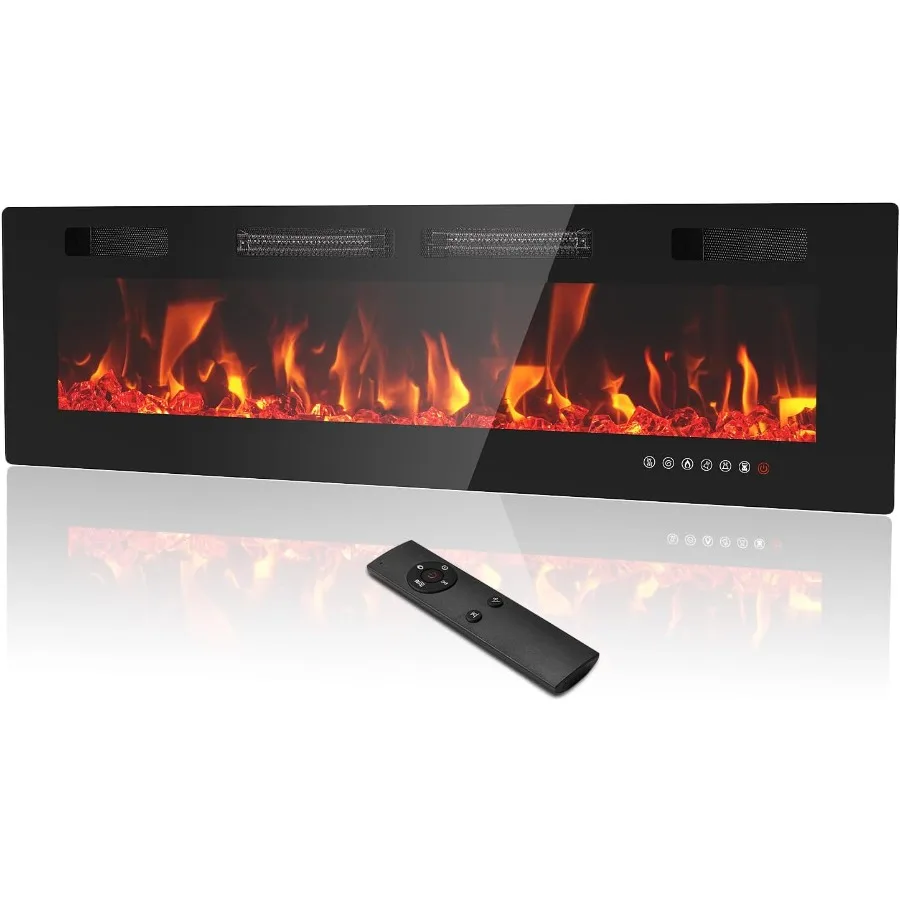 60 Electric Fireplace Insert Ultra Slim Recessed Fire Place with Dual Heat Fans for Efficient Room Heating 750 1500W Adjustable
60 Electric Fireplace Insert Ultra Slim Recessed Fire Place with Dual Heat Fans for Efficient Room Heating 750 1500W Adjustable