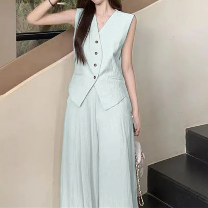 Elegant Wear, Sleeveless High-end Suit for Women, Summer Kochi Royal Sister Vest, Wide-leg Pants Two-piece Set
Elegant Wear, Sleeveless High-end Suit for Women, Summer Kochi Royal Sister Vest, Wide-leg Pants Two-piece Set