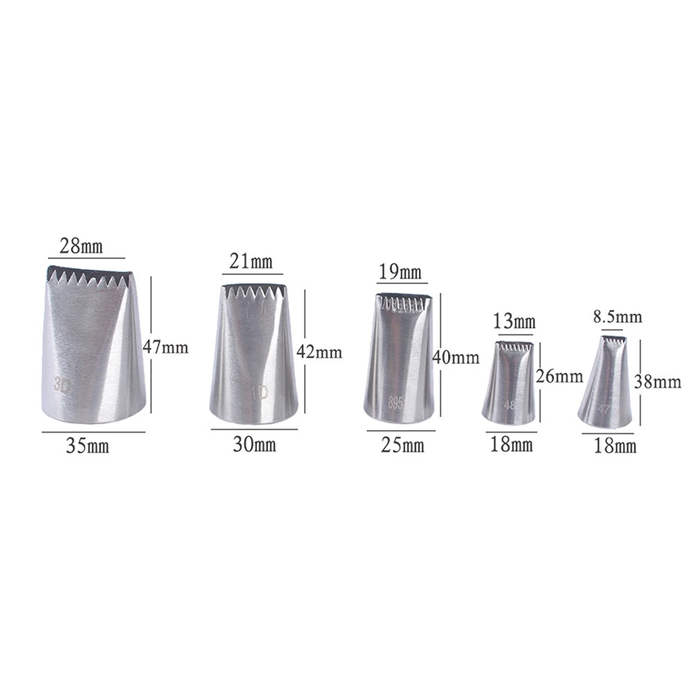 5pcs StainlessSteel PipingNozzles Reusuable PastryTips CakeDecoration BakingTools CreamNozzle SqueezeSauceMouth
5pcs StainlessSteel PipingNozzles Reusuable PastryTips CakeDecoration BakingTools CreamNozzle SqueezeSauceMouth