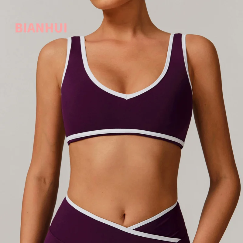 BIANHUI New Contrast Color Wide Shoulder Strap Sports Underwear Shockproof Women's One-Piece Yoga Bra Outdoor Workout Clothes
BIANHUI New Contrast Color Wide Shoulder Strap Sports Underwear Shockproof Women's One-Piece Yoga Bra Outdoor Workout Clothes