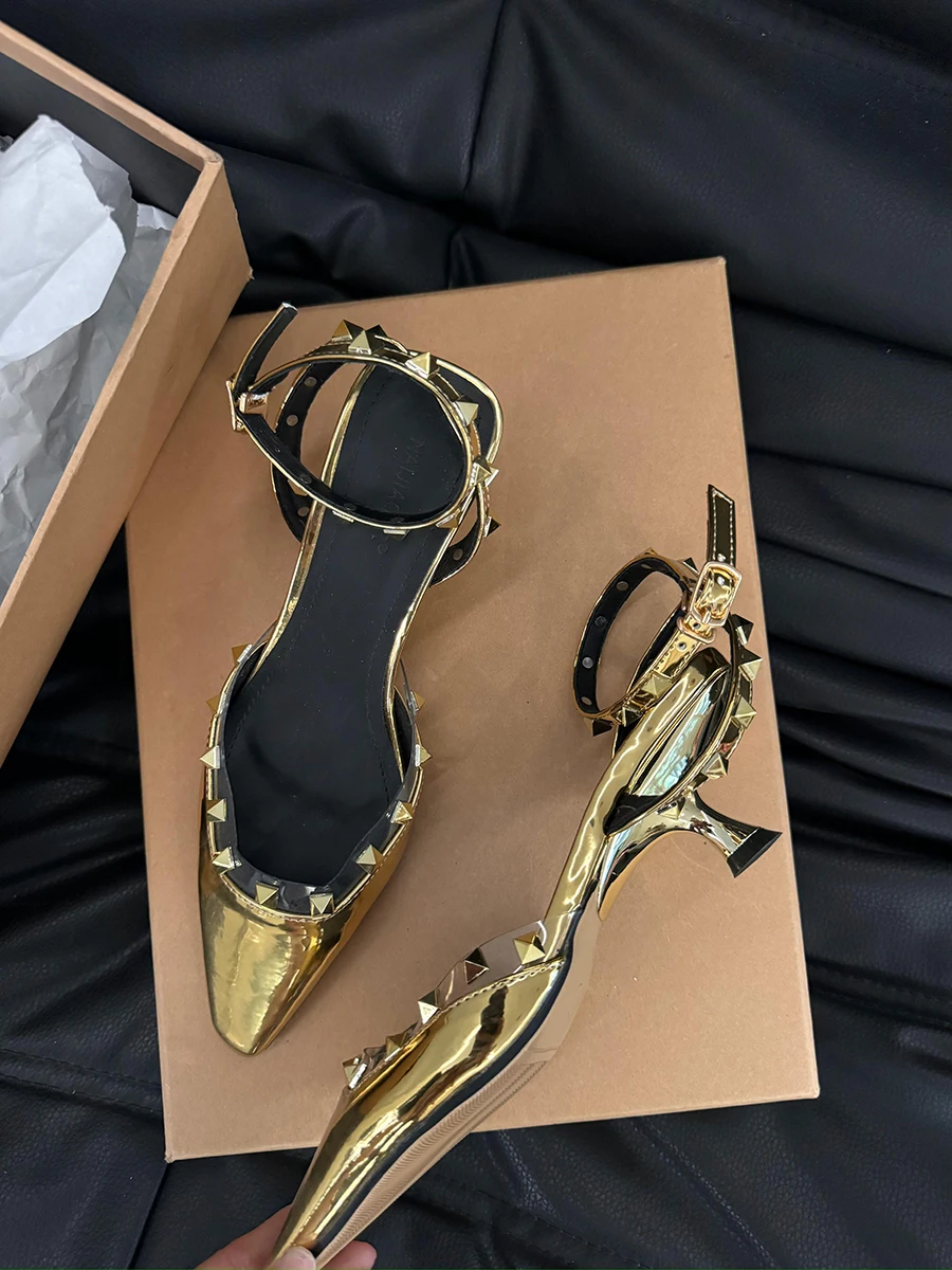 Summer Elegant Pointed Toe Gladiator Slingback Rivet High Heel Women Party Wedding Shoes Ankle Strap Bridal Dress Pumps Mujer
Summer Elegant Pointed Toe Gladiator Slingback Rivet High Heel Women Party Wedding Shoes Ankle Strap Bridal Dress Pumps Mujer