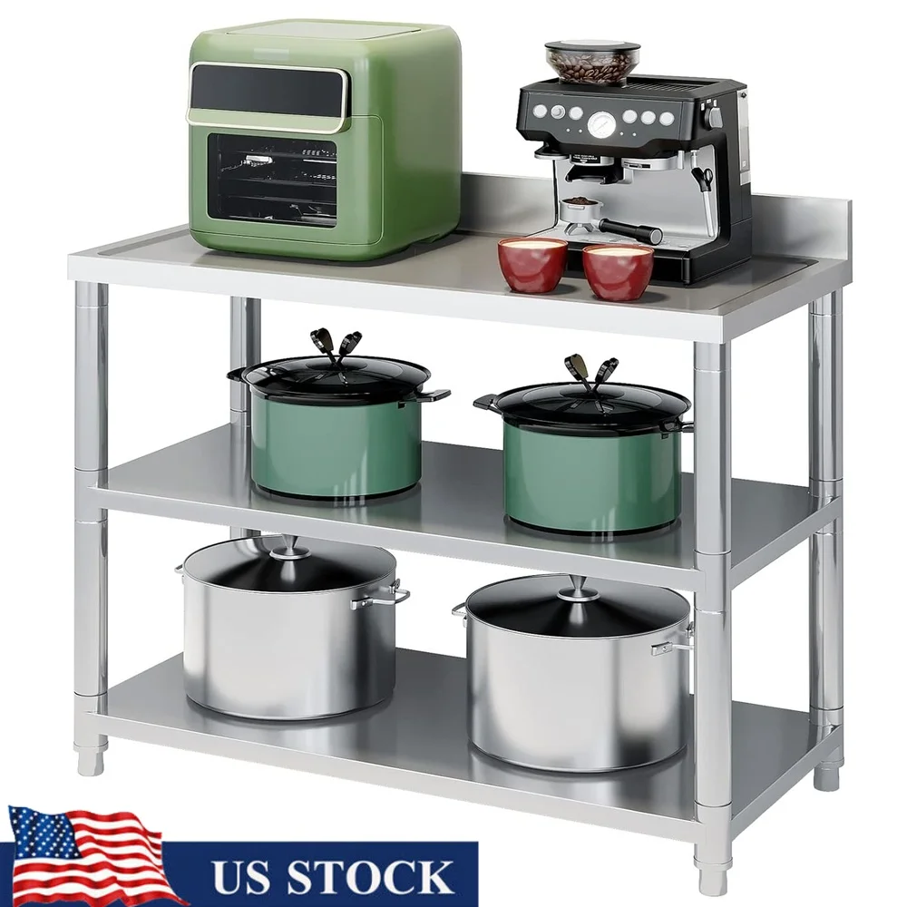 Heavy Duty Stainless Steel Free Standing Commercial Kitchen Work Table Prep Utility Workbench Double Storage Shelves Easy Clean
Heavy Duty Stainless Steel Free Standing Commercial Kitchen Work Table Prep Utility Workbench Double Storage Shelves Easy Clean