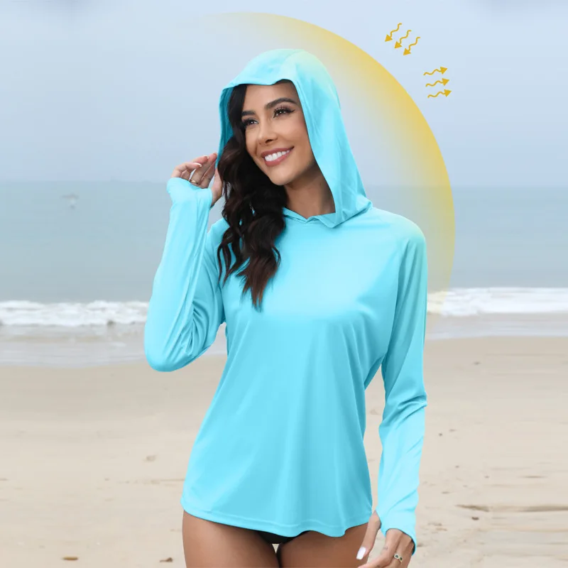 Summer Women Tops Hoodie UV Resistant Hooded Sun Protection Clothes Outdoor Hiking Fishing Suit UPF50 Long Sleeves T-shirt Beach
Summer Women Tops Hoodie UV Resistant Hooded Sun Protection Clothes Outdoor Hiking Fishing Suit UPF50 Long Sleeves T-shirt Beach