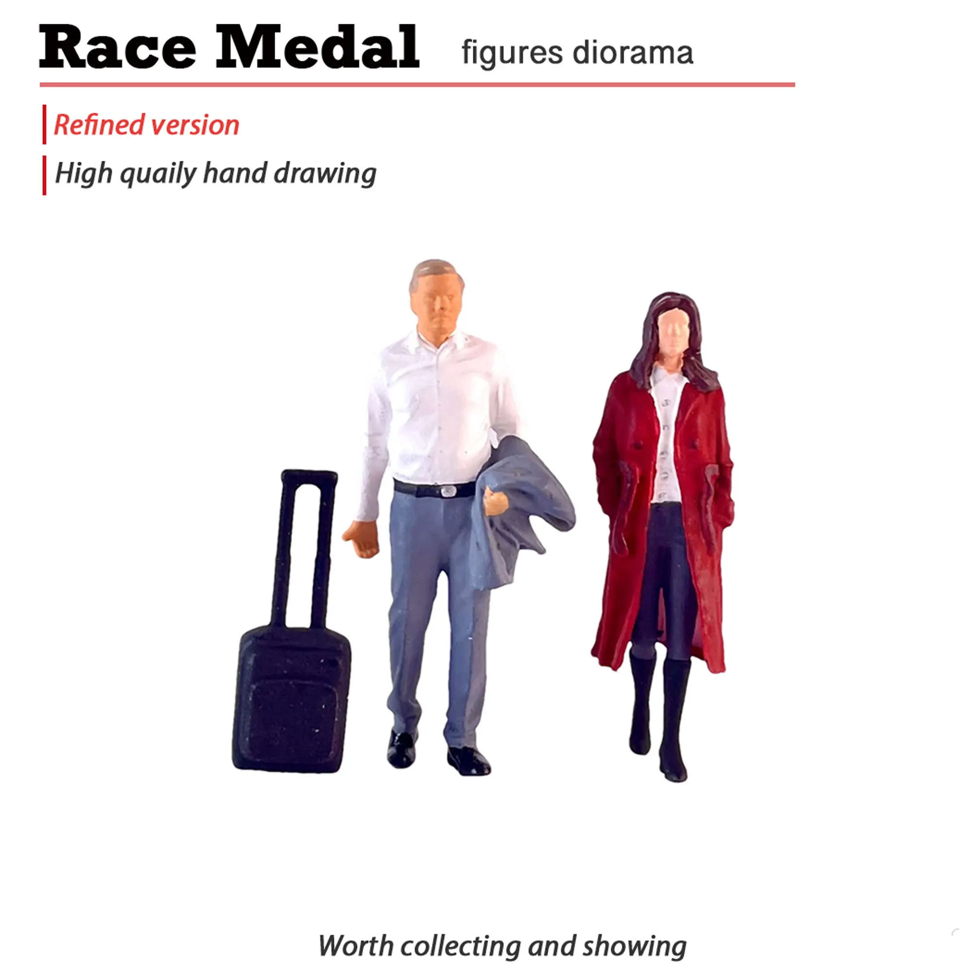 1:64 scale Business work travel luggage Men Trench coat girl Resin scene model miniature gardening adult toy
1:64 scale Business work travel luggage Men Trench coat girl Resin scene model miniature gardening adult toy