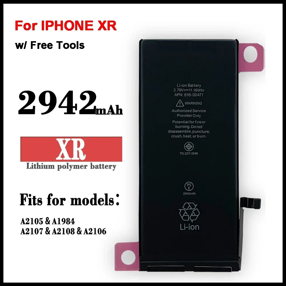 Новый сменный аккумулятор для мобильного телефона Apple IPHONE XR 2942 мАч, аккумуляторы большой емкости + инструменты
Новый сменный аккумулятор для мобильного телефона Apple IPHONE XR 2942 мАч, аккумуляторы большой емкости + инструменты