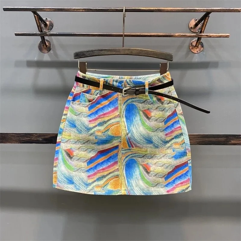 Summer New 2025 Denim Skirt Women New Color Printing Dyeing Temperament High Waist Cowboy Skirt Ladies Casual Skirt Woman
Summer New 2025 Denim Skirt Women New Color Printing Dyeing Temperament High Waist Cowboy Skirt Ladies Casual Skirt Woman