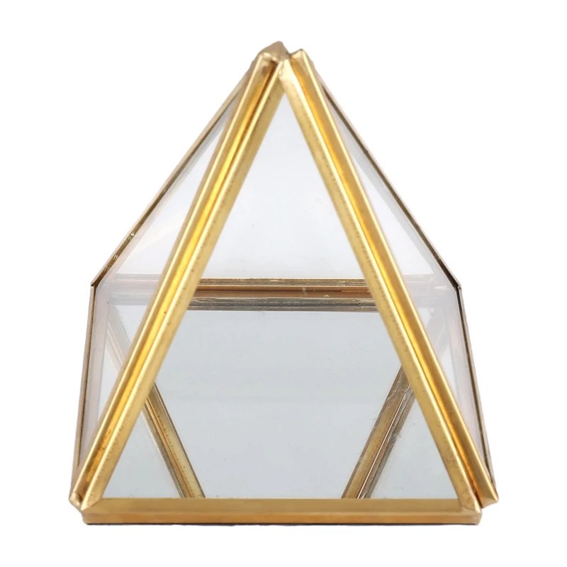 Glass Jewelry Box Golden Geometric Decorative Box Geometric Glass Pyramid Ring Holders For Wedding Birthday Gift-AT35
Glass Jewelry Box Golden Geometric Decorative Box Geometric Glass Pyramid Ring Holders For Wedding Birthday Gift-AT35