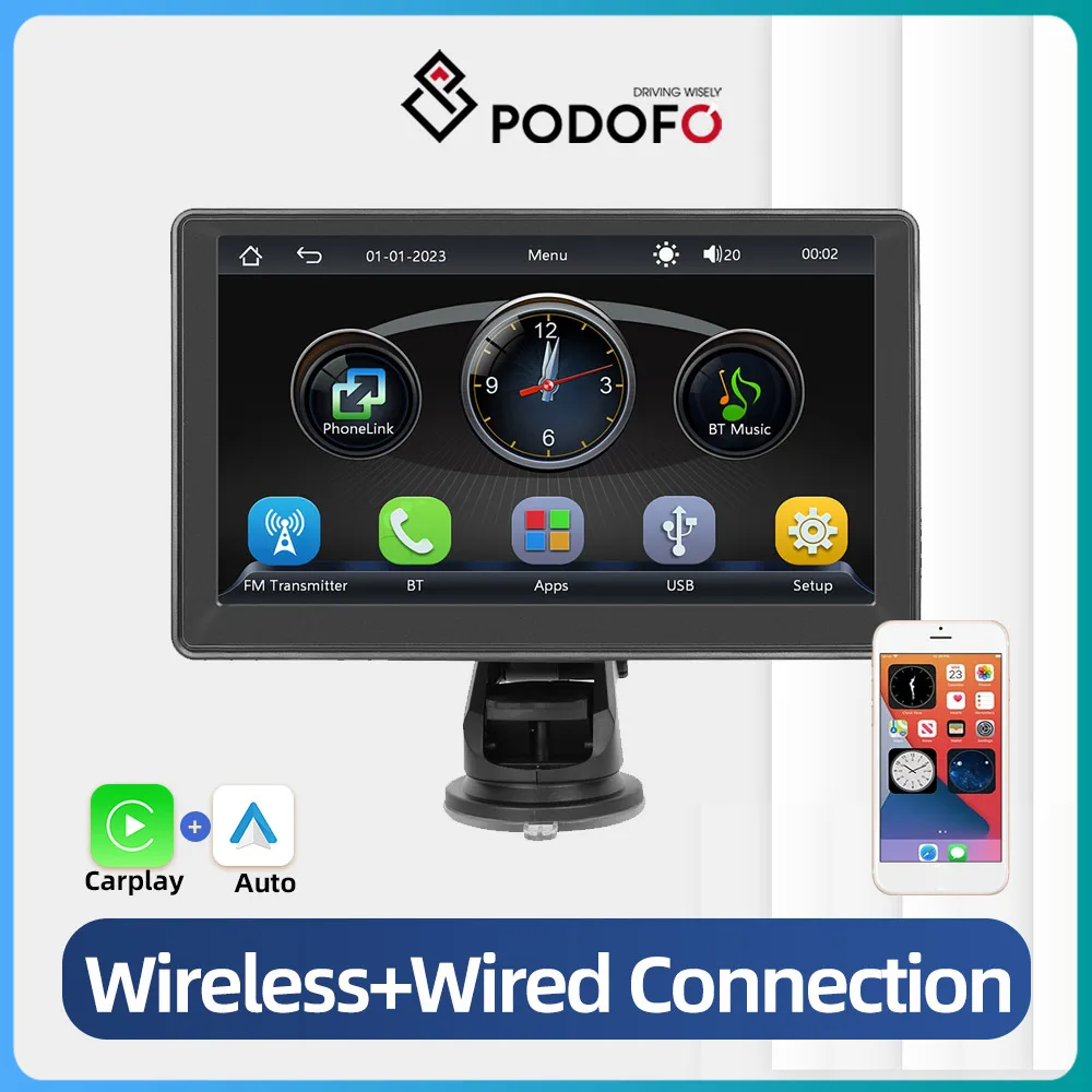 Podofo Universal 7''Car Multimedia Radio Video Player Portable Wireless For Apple CarPlay Android Automatic For BMW VW Benz OPEL
Podofo Universal 7''Car Multimedia Radio Video Player Portable Wireless For Apple CarPlay Android Automatic For BMW VW Benz OPEL