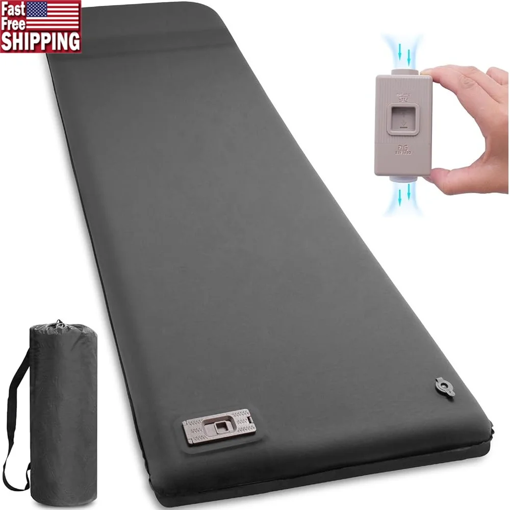Self Inflating Sleeping Pad with Electric Pump Memory Foam Camping Mat 3.14 Inch Thickness Quick Inflate Deflate R-Value 9.5
Self Inflating Sleeping Pad with Electric Pump Memory Foam Camping Mat 3.14 Inch Thickness Quick Inflate Deflate R-Value 9.5