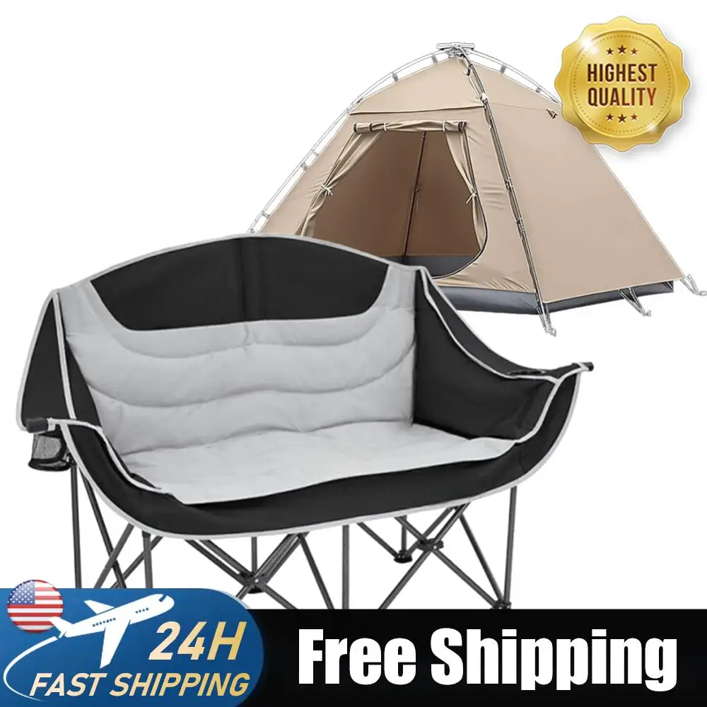 Двойное складное кресло-софа для кемпинга с подстаканником и сумкой для переноски, мягкое кресло для отдыха на природе, выдерживает нагрузку до 600 фунтов, для спортивных поездок
Двойное складное кресло-софа для кемпинга с подстаканником и сумкой для переноски, мягкое кресло для отдыха на природе, выдерживает нагрузку до 600 фунтов, для спортивных поездок