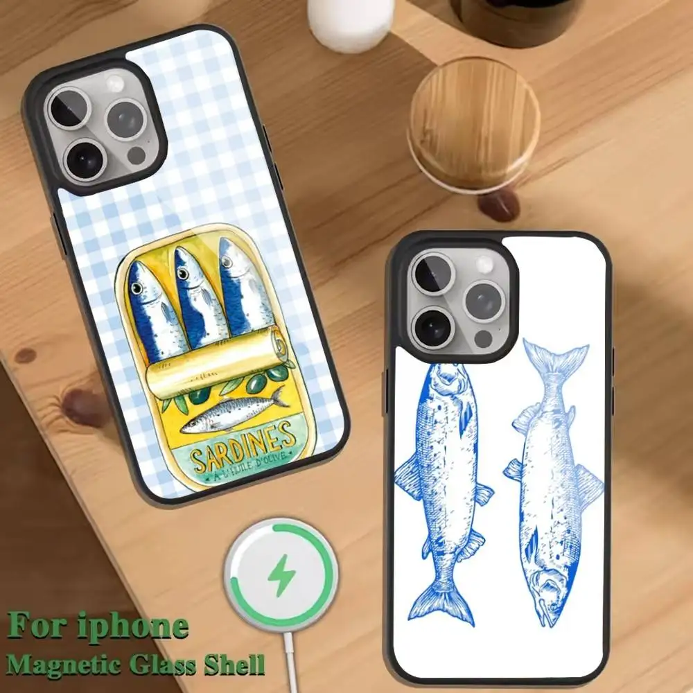 Sardines Canned Luxury Phone Case For Magnetic Wireless Charge Cover For iphone 16 15 14 13 12 11 Pro Max Plus Coque
Sardines Canned Luxury Phone Case For Magnetic Wireless Charge Cover For iphone 16 15 14 13 12 11 Pro Max Plus Coque