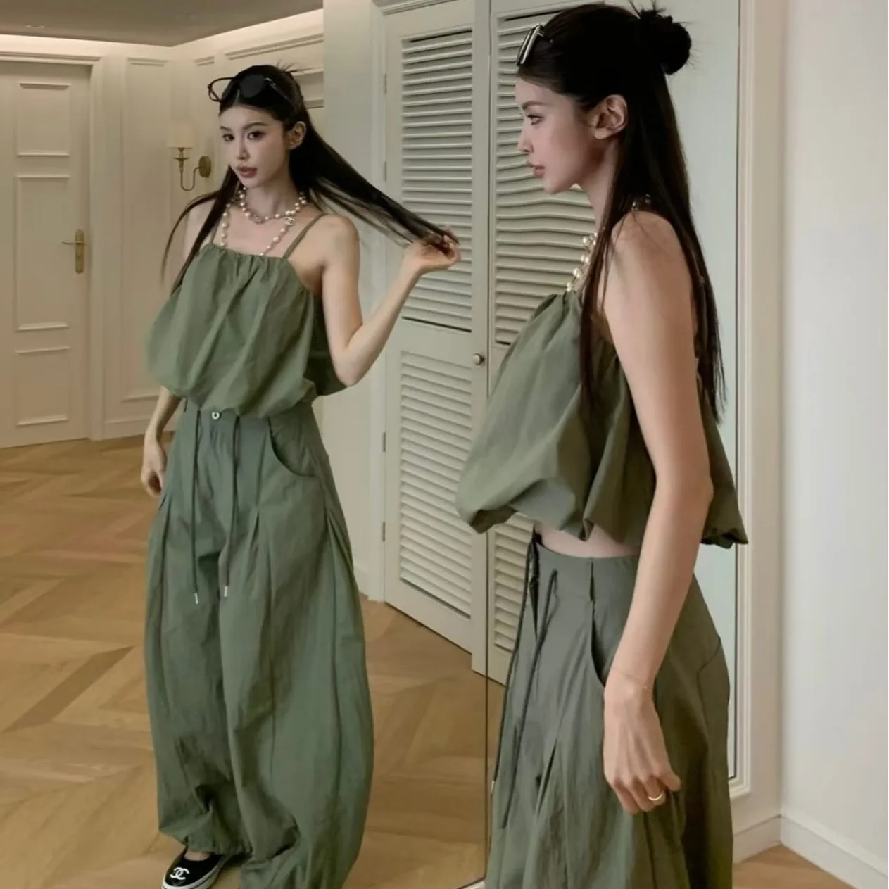 Fashionable Korean Style Casual Retro Minimalist Daily Design Summer 2026 Women's Set High Waist Long Pants Long Sleeve
Fashionable Korean Style Casual Retro Minimalist Daily Design Summer 2026 Women's Set High Waist Long Pants Long Sleeve