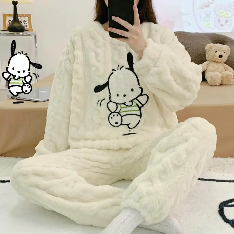Kawaii Pochacco Women Plush Pajama Set Sanrios Anime Homewear Women Home Clothes Winter Cartoon Girls Thicken Long Sleeves Pants
Kawaii Pochacco Women Plush Pajama Set Sanrios Anime Homewear Women Home Clothes Winter Cartoon Girls Thicken Long Sleeves Pants