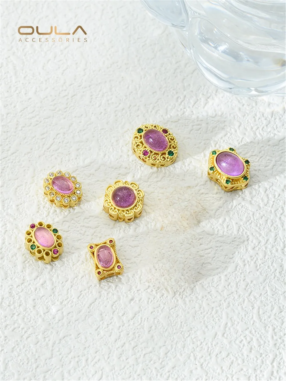 Медное покрытие, матовое золото 18 карат, имитация кристалла, кошачий глаз, звездное небо, фиолетовые пористые бусины в стиле ретро, ювелирные аксессуары своими руками 
Медное покрытие, матовое золото 18 карат, имитация кристалла, кошачий глаз, звездное небо, фиолетовые пористые бусины в стиле ретро, ювелирные аксессуары своими руками