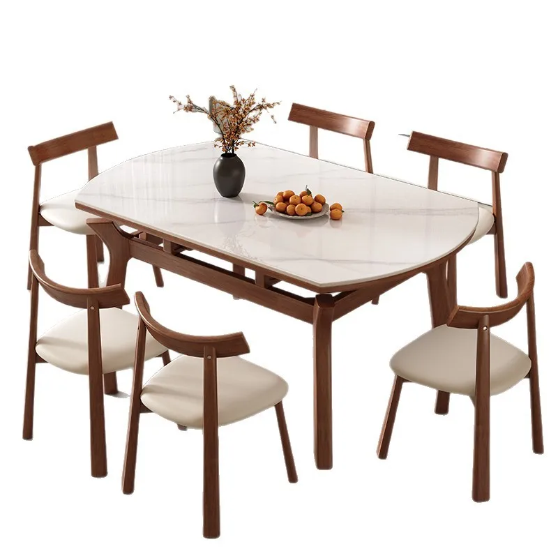 Travertine rock slab dining table and chairs household small apartment solid wood retractable dining table
Travertine rock slab dining table and chairs household small apartment solid wood retractable dining table