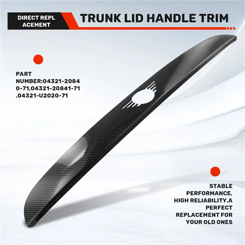 Carbon Fiber Style Car Trunk Lid Handle Trim For MINI F55 F56 F57 JCW Cooper 2018+
Carbon Fiber Style Car Trunk Lid Handle Trim For MINI F55 F56 F57 JCW Cooper 2018+