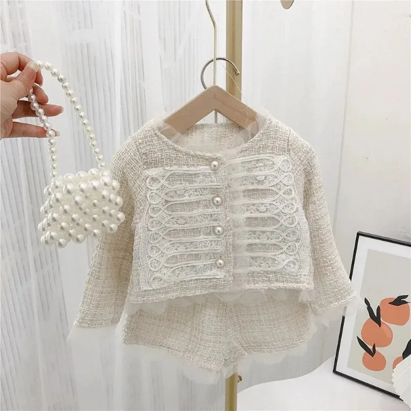 New Kids Clothes Set Coats + Shorts Toddler Baby Girl Solid Lace Tulle 2pcs Baby Spring 2024 Fashion Girls Clothing Outfit
New Kids Clothes Set Coats + Shorts Toddler Baby Girl Solid Lace Tulle 2pcs Baby Spring 2024 Fashion Girls Clothing Outfit