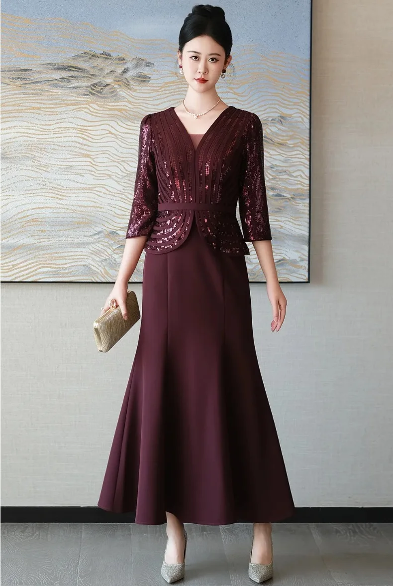 Sequined Party Women Dress 2025 Spring Sexy V-Neck Lurex Sequin Patchwork 3/4 Sleeve Sexy Red Bodycon Mermaid Dress Female 4XL
Sequined Party Women Dress 2025 Spring Sexy V-Neck Lurex Sequin Patchwork 3/4 Sleeve Sexy Red Bodycon Mermaid Dress Female 4XL