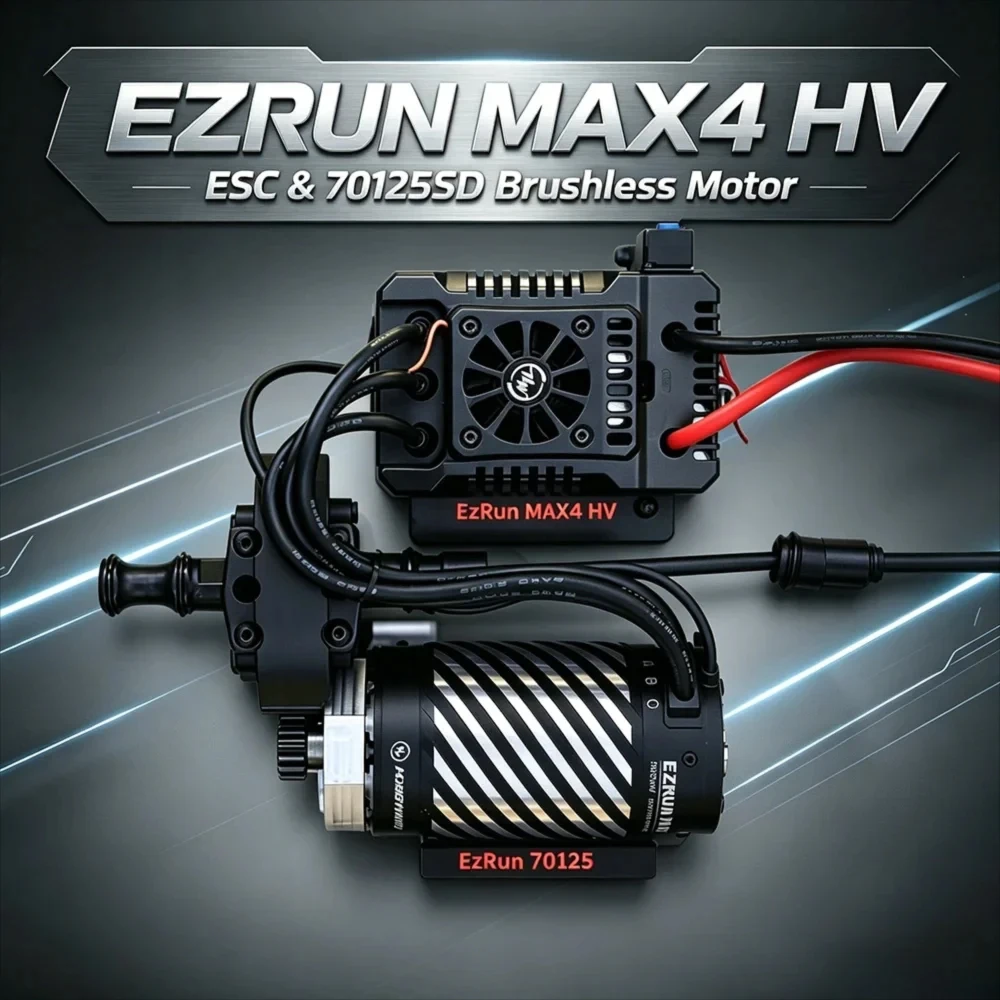 Hobbywing EZRUN MAX4 HV 300A Sensored ESC & 70125SD-560KV Brushless Motor For 1:5 1/5 RC Car/Truck On-road Parts
Hobbywing EZRUN MAX4 HV 300A Sensored ESC & 70125SD-560KV Brushless Motor For 1:5 1/5 RC Car/Truck On-road Parts