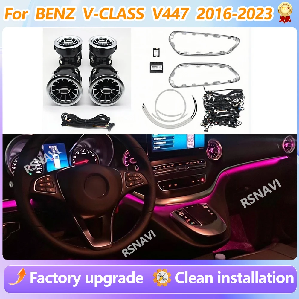 For Benz V Class W447 V260 2016-2023 64 Colors LED Turbine Air Vent Ambient Light Interior Dashboard Decorative Lamp Refit
For Benz V Class W447 V260 2016-2023 64 Colors LED Turbine Air Vent Ambient Light Interior Dashboard Decorative Lamp Refit