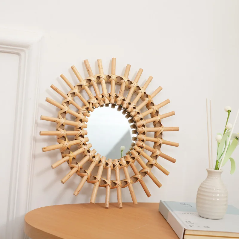 Boho Rattan Wall Mirror, Handmade Woven Sunburst Wall Art, Rustic Round Decorative Mirrors for Living Room Bedroom Home Decor
Boho Rattan Wall Mirror, Handmade Woven Sunburst Wall Art, Rustic Round Decorative Mirrors for Living Room Bedroom Home Decor