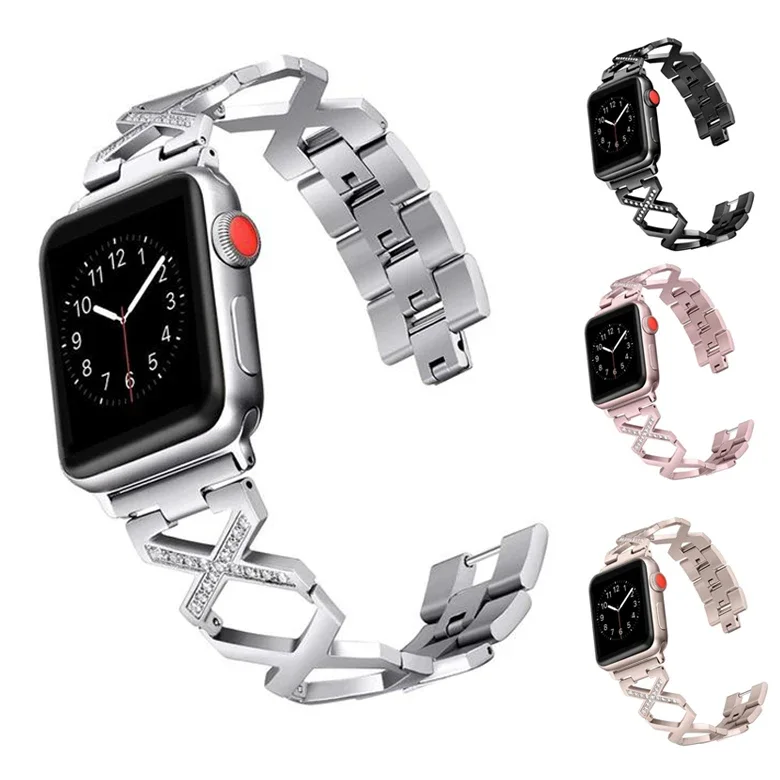 FF-hh19 4pcs/lot Women Diamond Band for Apple Watch 38-44mm SE 6 5 Stainless Steel Metal Jewelry Bracelet Strap for iWatch 3 2
FF-hh19 4pcs/lot Women Diamond Band for Apple Watch 38-44mm SE 6 5 Stainless Steel Metal Jewelry Bracelet Strap for iWatch 3 2
