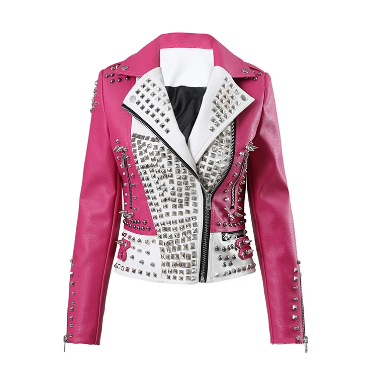 Motorcycle Jacket PU Material Pink Rock Jacket Long Rivet Woman's Biker Coat Wear Resistant Women's Motorcycle Jacket S-XXXL
Motorcycle Jacket PU Material Pink Rock Jacket Long Rivet Woman's Biker Coat Wear Resistant Women's Motorcycle Jacket S-XXXL