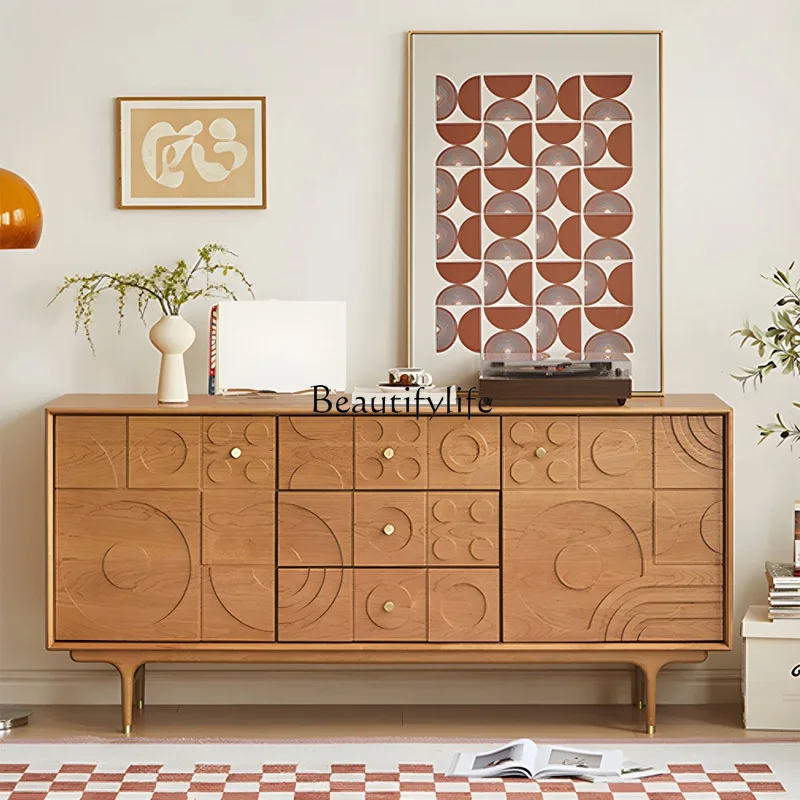 Medieval style storage and dining side cabinet French retro solid wood wabi-sabi art side cabinet
Medieval style storage and dining side cabinet French retro solid wood wabi-sabi art side cabinet